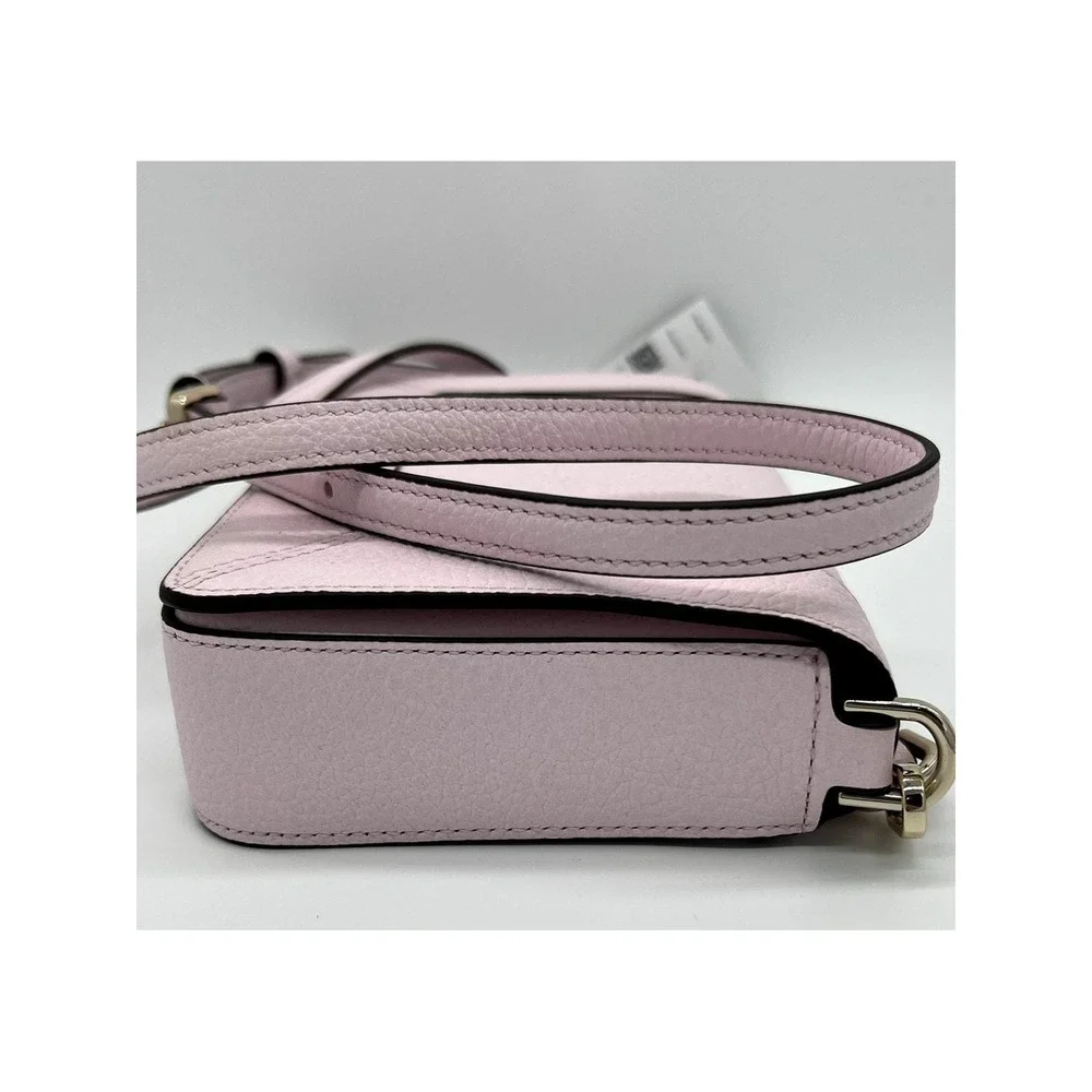 NWT Kate Spade Leno Poweder Pink Small Flip Crossbody Pebbled Leather Pocketbook